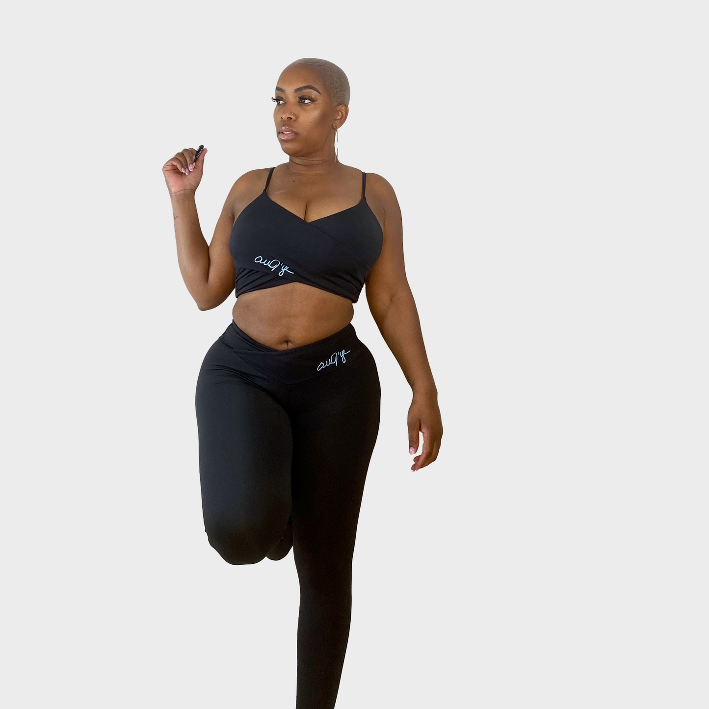 Nobody’s Fool Women's Two Piece Black Crisscross Crop Top