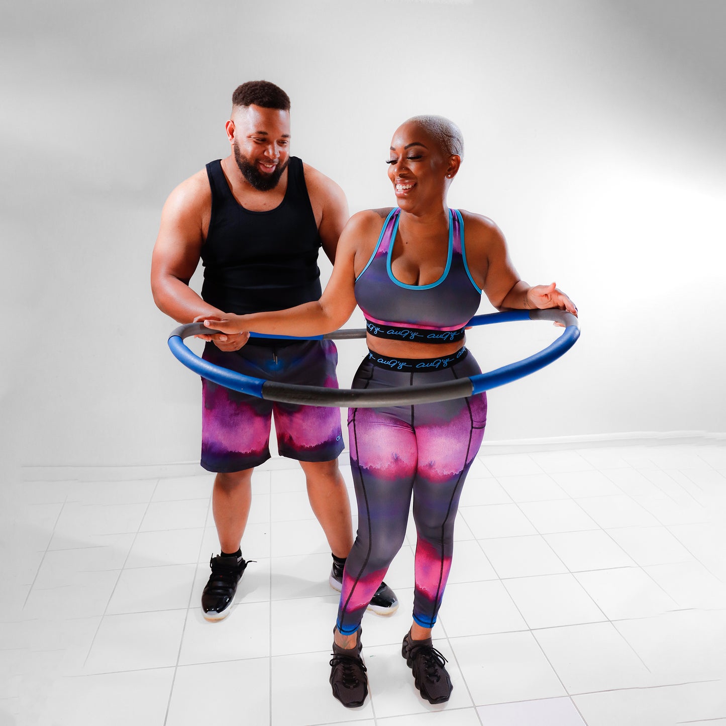 One Miami Women's Fusion Color Sports Bra and Leggings Two Piece Set